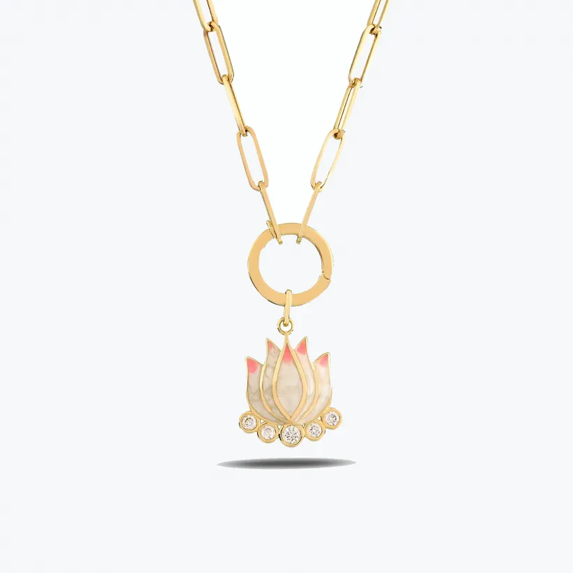 Pembe Lotus Kolye Pembe Lotus Kolye