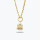 Altın Mavi Lotus Charm Kolye