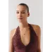 Oval Kırmızı Taşlı Asimetrik Madalyon Charm Kolye