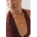 Oval Kırmızı Taşlı Asimetrik Madalyon Charm Kolye