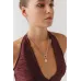 Oval Mavi Taşlı Asimetrik Madalyon Charm Kolye Oval Mavi Taşlı Asimetrik Madalyon Charm Kolye