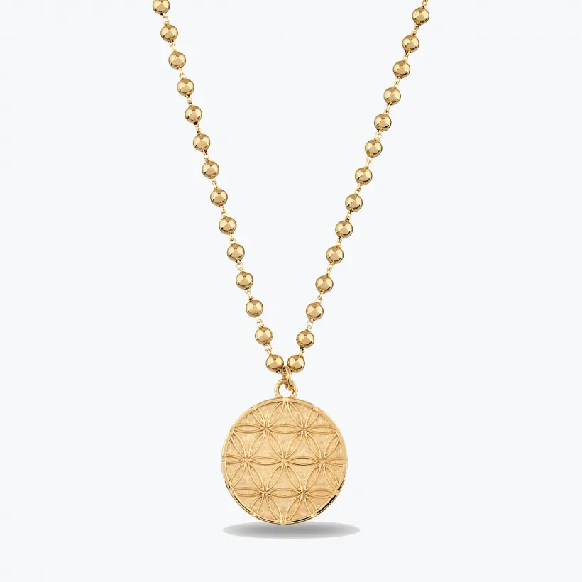 Top Zincir Yaşam Çiçeği Choker Top Zincir Yaşam Çiçeği Choker
